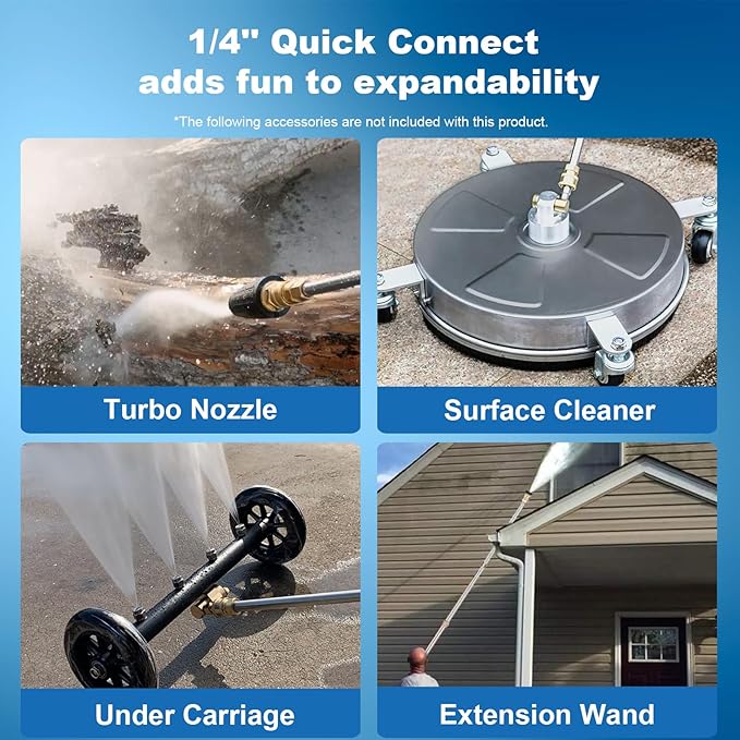 5000 PSI Pressure Washer with 33FT Hose Power Washers Powered Professional High Pressure Cleaner Machine, Foam Cannon, 4 Tips, powerwashers for Home Cars