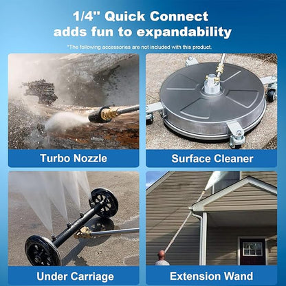 5000 PSI Pressure Washer with 33FT Hose Power Washers Powered Professional High Pressure Cleaner Machine, Foam Cannon, 4 Tips, powerwashers for Home Cars