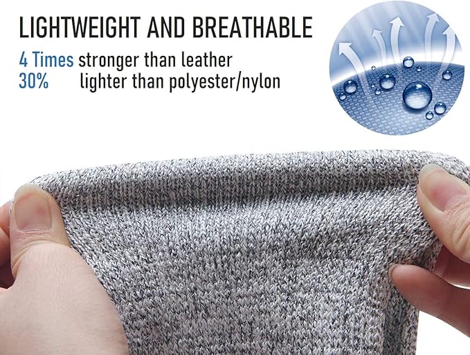 SUYAMI 2 Pairs Arm Protection Sleeves, Cut Resistant Sleeves Level 5 Protection, Slash Resistant Safety Arm Guards