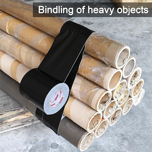 Wide Duct Tape, Industrial Grade 30Yards (90 ft) Wide 6'' Tape Duct, 9 Mil Heavy-Duty, Waterproof, Strong, Flexible, No Residue, for Crafts & Home Improvement (Black, 6'' x 90ft)