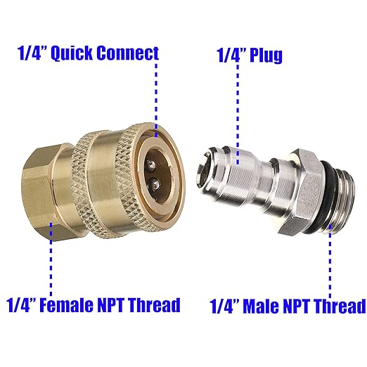 M MINGLE Pressure Washer Adapter Set, 1/4 Inch Quick Disconnect Kit, 5000 PSI