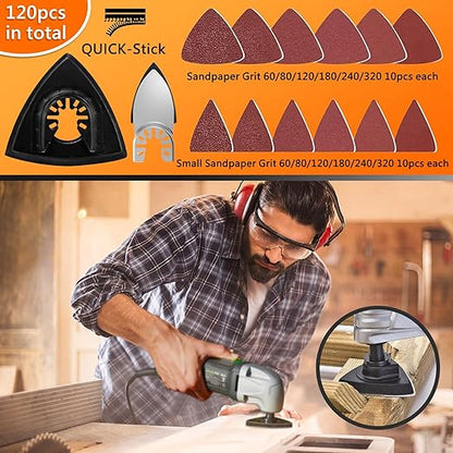OTUCO 150 Pcs Oscillating Saw Blades, Wood Metal Cutting Multitool Bi-Metal Blades Quick Release Tool Blades Kits Fit for Dewalt, Makita, Ryobi, Rockwell
