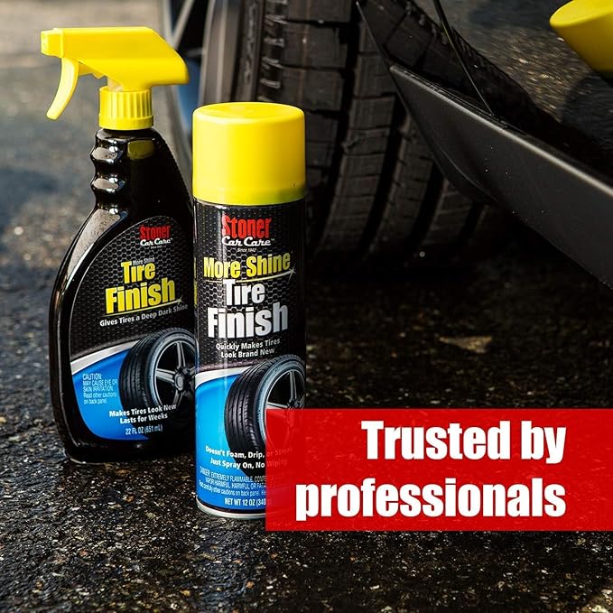 Stoner Car Care 91044-2PK Original More Shine Tire Finish – Tire Shine Spray for a Deep Matte Black Finish with Long-Lasting Rain-Resistant Protection, Non-Greasy No Sling – 12 oz (Pack of 2)