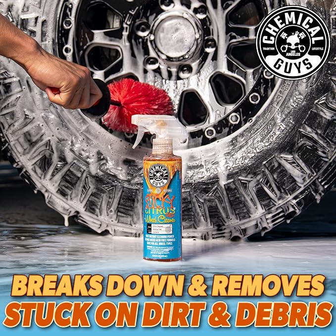 Chemical Guys CLD105 Sticky Citrus Wheel Cleaner Gel, (Safe For All Wheel Types) Works on Cars, Trucks, SUVs, Motorcycles, RVs & More, 128 fl oz, (1 Gallon)