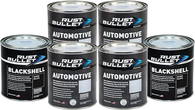 RUST BULLET 6-Pack Combo 4 Quarts Automotive Rust Protection & Rust Inhibitor & 2 Quarts BlackShell
