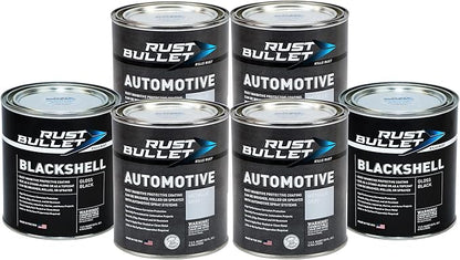 RUST BULLET 6-Pack Combo 4 Quarts Automotive Rust Protection & Rust Inhibitor & 2 Quarts BlackShell