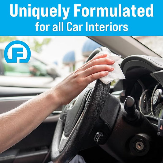 Fortress Car Interior Wipes (25 ct, Pack of 2) for Car Interior Cleaning, Dashboard, Seats, Detailing, and Steering Wheel [Travel Size] Skin-Safe Car Interior Cleaner Supplies