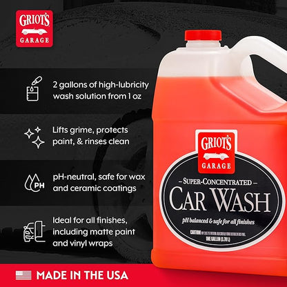Griot's Garage Super-Concentrated Car Wash for Vehicle Washing and Cleaning, Foaming Liquid Soap, Won't Strip Waxes, Sealants or Ceramic Coatings, pH Balanced, 11103, One Gallon