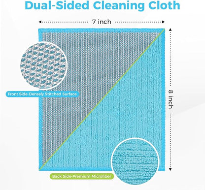 AIDEA Non Scratch Wire Dishcloth 24PK, Upgraded Wire Dishwashing Rag for Kitchen, Dual Sided, Washable Dish Cloths, Cleaning Pads Steel Scrubber for Cookware, Sinks, Dishes, Stove Tops, 7"×8"
