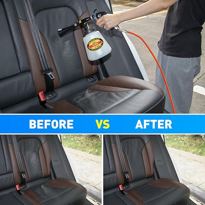 MYPIN Car Cleaning Gun Kit, 6-9.2Bar, High Pressure Air Blow Gun with 2 Set Nozzle, Interior Car Cleaning for Vehicle Upholstery Carpet Seat