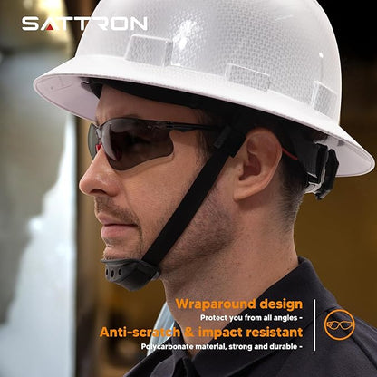 Safety Glasses Tinted 12 Pack, Protective Eyewear for Men Women UV Protection ANSI Z87.1, Safety Sunglasses Bulk Scratch Impact Resistant Eye Protection with Nose Pads for Construction Work Smoke