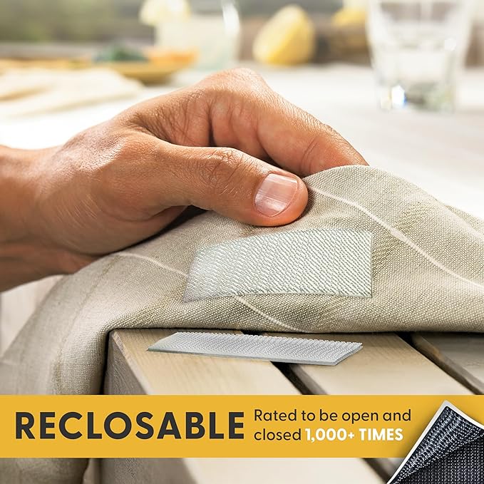 Industrial Strength 1" x 5ft Clear Scotch Self Mating Reclosable Fasteners, Stick-On Adhesive, No Tools Needed, Home Decor, Classroom, Office, Cars, Indoor-Outdoor Waterproof Compatible with SJ3560
