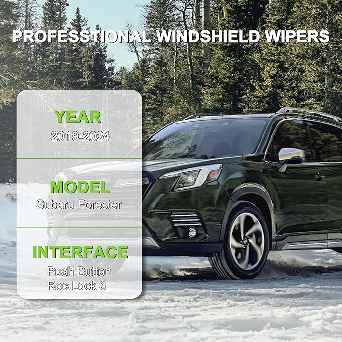 PARRATI® Windshield Wipers for Subaru Forester 2019-2024,26"+17" Front and 14" Rear,OEM Replacement Wiper Blades,Quiet & Streak-Free(Set of 3)