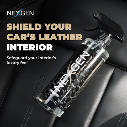 Nexgen Car Leather Cleaner - Quick Spray Car Interior Cleaner and Leather Restorer - Gentle Liquid Formula, Multi-purpose Leather Cleaner For Car, Couch, Boots, Purses, and More (16 Oz)