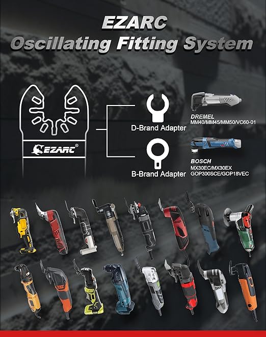 EZARC Diamond Oscillating Blade, Extra Long Reach Oscillating Multi Tool Saw Blades for Grout Removal, Cleaning Mortar, 3-Pack