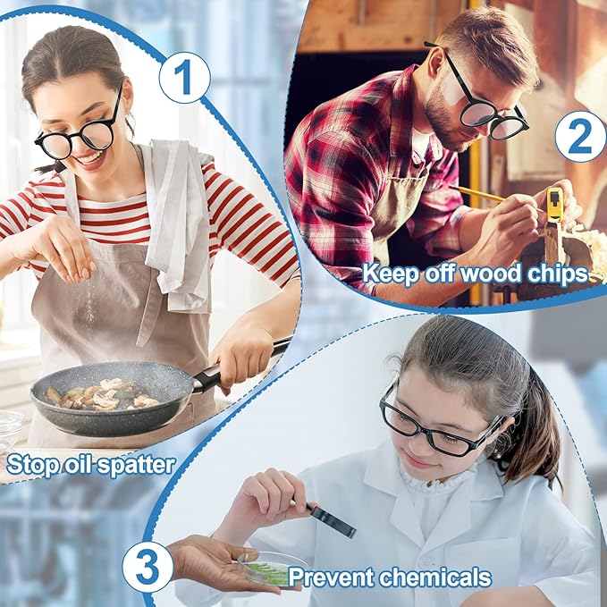 Oudain Clear Glasses Safety Side Shields Plastic Protector Shield for Glasses Slip on Side Guards Fit Most Frames