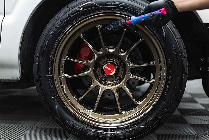 Detail Factory - Wheel Brush Mini with Interchangeable Microfiber Covers - Ultra-Soft Cleaning, Washing and Detailing Wheels, Tires, and Rims - Underglow
