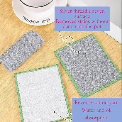 xingjieyun New Scratch-Resistant Multi-Functional Metal Wire Dish Cloth, Double-Sided for Wet and Dry use, Suitable for Washing Dishes, cookware, Sinks, stoves, and Kitchen Cleaning. (5PCS)