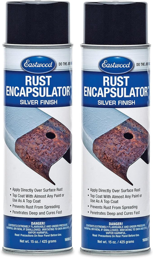 Eastwood Silver Rust Encapsulator 15 oz Aerosol Prevents Rust Corrosion Epoxy Fortified Low VOC Formula | 2 Pack