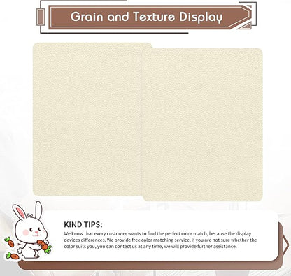 KING MOUNTAIN Leather Repair Patch,2 Packs 9 x 11 Inches self Adhesive Leather Repair Tape for Damaged Leather Furniture, Sofa Seating,Car Seats, Leather Goods(Beige White)