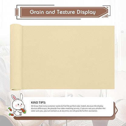 KING MOUNTAIN Leather Repair Patch,16 x 60 Inches self Adhesive Leather Repair Tape for Damaged Leather Furniture, Sofa Seating,Car Seats, Leather Goods(Beige Yellow)