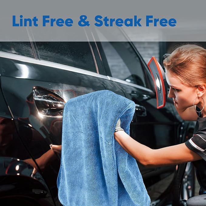 HOMEXCEL Car Drying Towel (36"x 24"), 1200GSM Ultra Absorbent Car Cleaning Cloth, Streak-Free Microfiber Drying Towel, Great for Cars, Trucks, SUVs, RVs, Motorcycles