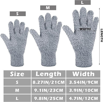 Patelai 3 Pairs Microfiber Plant Dusting Gloves Leaf Cleaning Gloves for Indoor Plants, Blinds, Furniture, House(Medium,Black, White, Gray)