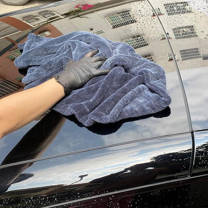 Car Drying Towel - 35"x 24" Microfiber Cloth Detailing Absorbent Chemical Without Streaks, Scratches, or Water Spots Double Twist Pile & Edgeless Design