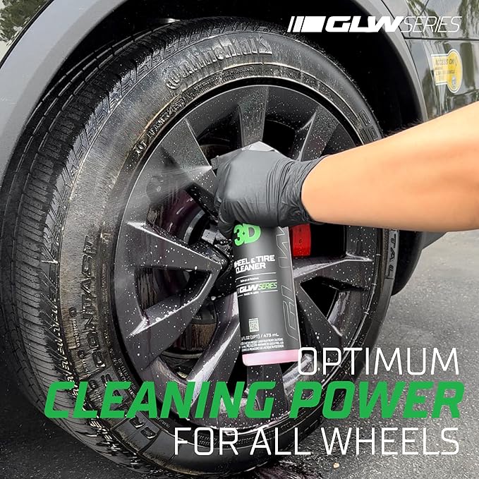 3D GLW Series Wheel & Tire Cleaner – Deep Cleaning All-in-One Formula | Removes Brake Dust, Grime, Tire Browning | Safe on All Wheels | DIY Car Detailing |64 oz