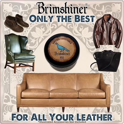 Brimshiner Leather Conditioner - for Heavy Duty Leather Gear, Boots, Bags, and More (8.5 fl oz)