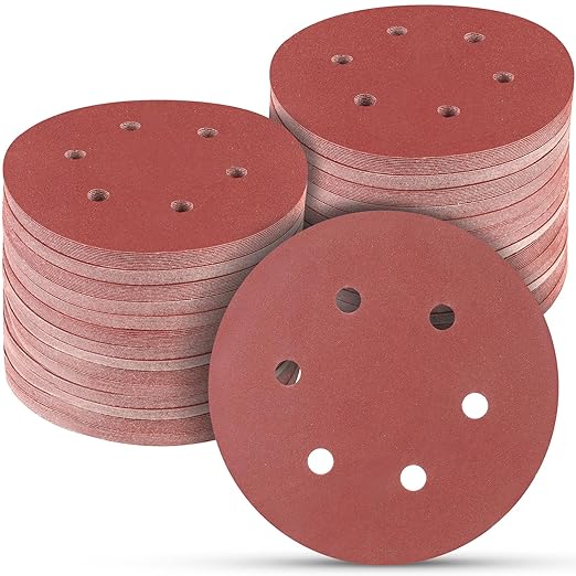 100 PCS 6 Inch Sanding Discs 800 Grit, 6 Hole Hook and Loop Sandpaper, Round Orbital Sand Paper Discs for Sander
