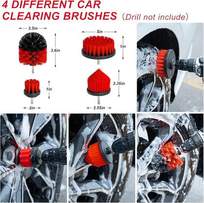 GPUSFAK 44Pcs Car Wash Cleaning Kit with Detailing Brushes Car Vacuum Drill Brush Set Collapsible Bucket Windshield Cleaning Tool Tire Brush Towels Complete Interior Exterior Detailing Set for Car