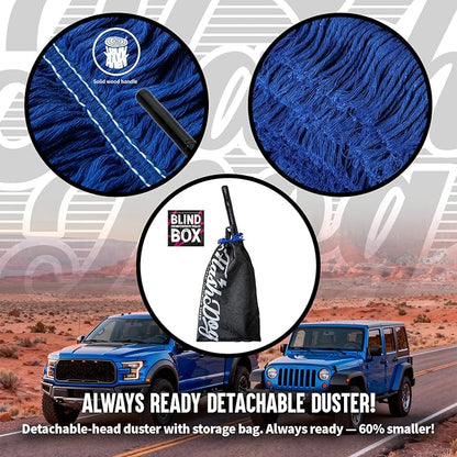 Flash Dog Car Duster Exterior - 25" Wood Handle Wax Cotton Hair Scratch Free Cleaning for Cars/SUV/Truck/RV Roofs & Windshields | Waterless Dust & Pollen Remover