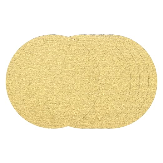 Kozelo 25 Pcs Sanding Discs 8 Inch 80 Grit Hook and Loop Random Orbital Sandpapers Suitable for Drywall Sander Wood Metal Furniture, Yellow