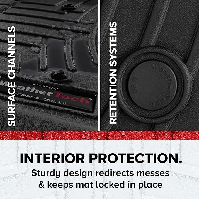 WeatherTech Custom Fit FloorLiners for Honda CR-V, CR-V Hybrid, 1st Row (4411101), Black