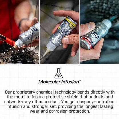 Formula 100 Chain Lube Pro Pack with All Conditions, Dry Conditions, & eBike Lubricant – Collection of Lubricant for Bicycles & Electric Bikes – Protects Against Wear & Corrosion – Three 50ml Bottles