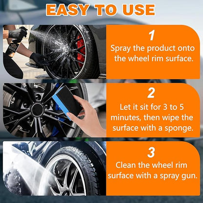 NUOKOU Rim & Wheel Cleaner Spray, Iron Rust & DUST Remover, Purple Color Changing Iron Remover, Rust for Most Wheel