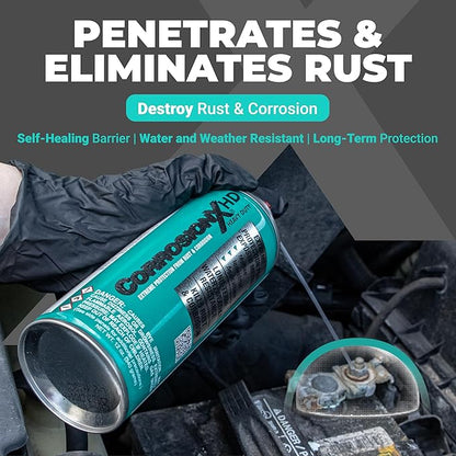 CorrosionX Heavy Duty Anti Rust Spray, Dripless Self-Healing Corrosion Inhibitor with Waterproof Barrier for Marine, Agricultural & Industrial Equipment, Case of Twelve 12oz Cans