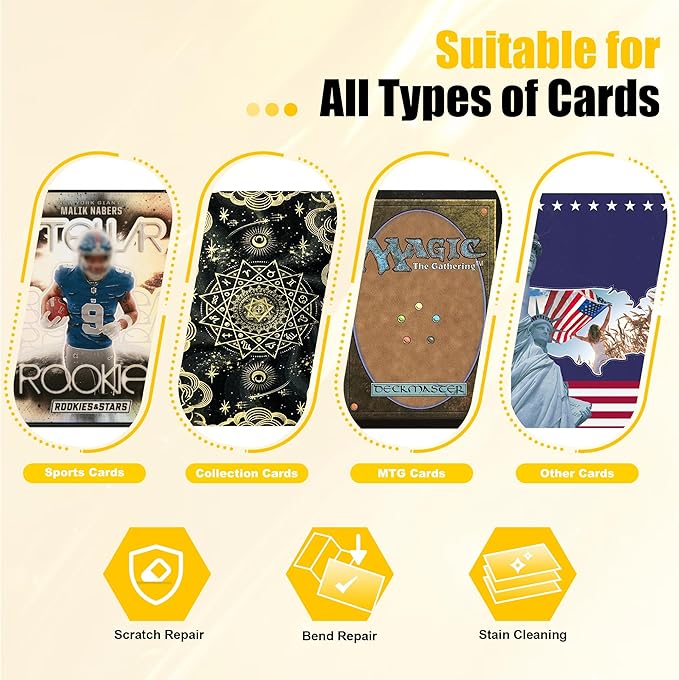 SFAED Card Care Clean Kit,17-in-1 Card Cleaning and Polishing Restoration Kit, Trading Card Cleaning Box with Cleaning Spray and Balck Nitrile Gloves, Suitable for Surface Card Care&Flatten Edges