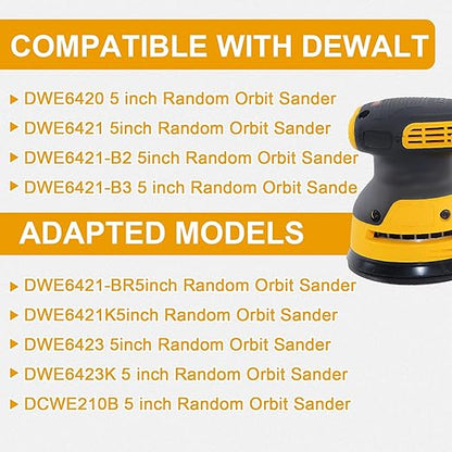 2 Pack Orbital Sander Replacement Pad for Dewalt 5 Inch 8 Hole Hook & Loop Sander Pad, Compatible with DWE6421/DWE6421K, DWE6423/DWE6423K, DCW210B, DWE64233 & N329079 for Dewalt Replacement Parts