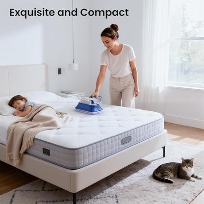 Mattress Vacuum Cleaner Powerful Vibration Cordless Sofa Bed Vacuum Cleaner with UV-C Light, Type-C Charging Port and LED Display, HEPA Filter, Versatile Handheld Vacuums for Bed, Couch, Crib, Carpets