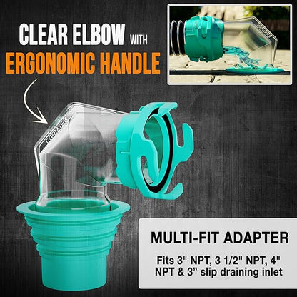 CARMTEK RV Sewer Hose Kit, 20 Ft, with Smart Adapter, Clear Elbow and Caps