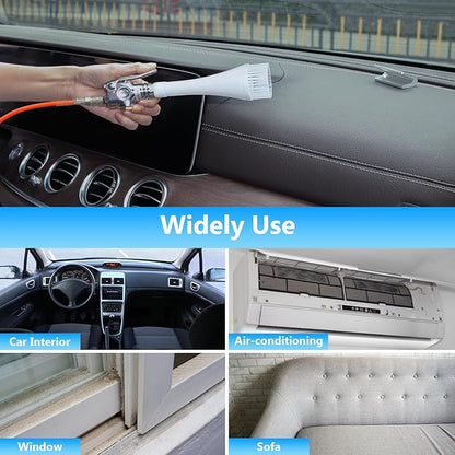 MYPIN Upgraded Car Cleaning Gun, 6-9.2Bar, High Pressure Air Blow Gun with 2 Set Nozzle, Interior Car Cleaning for Vehicle Upholstery Carpet Seat