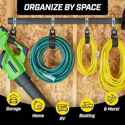 Heavy-Duty Wrap-It Storage Straps, Assorted 9 Pack - Hook and Loop Extension Cord Organizer Hanger, Cord Wrap Keeper, Cable Straps for Cords, Hoses, Rope, RV, Boat and Garage Storage and Organization