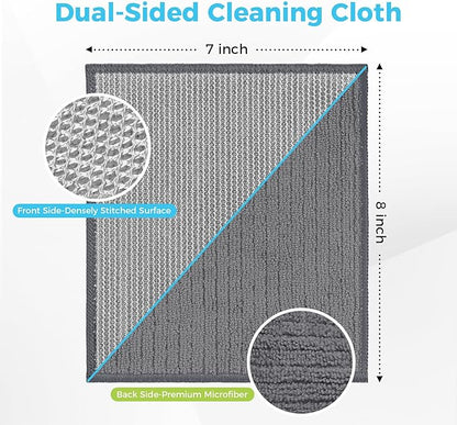 AIDEA Non Scratch Wire Dishcloth 24PK, Upgraded Wire Dishwashing Rag for Kitchen, Dual Sided, Washable Dish Cloths, Cleaning Pads Steel Scrubber for Cookware, Sinks, Dishes, Stove Tops, 7"×8" Grey