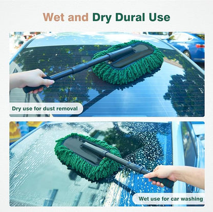 FLORICH Microfiber Car Duster Kit, Large Extendable Car Duster Exterior Scratch Free, Car Cleaning Brush Car Interior Detailing Kit, Car Cleaning Supplies for Cars RV Truck