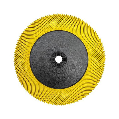 Radial Bristle Brush, 6 in x 1/2 in x 1 in, 80# Yellown, 1 Set (Contains Ten Single Pieces) and Reduction Sleeve