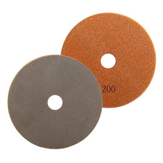 HOMESOM 5 Inch Electroplated Diamond Polishing Pads for Stone Ceramic Metals Granite Marble Grinding for Sander Grinder(Grit 200-1pc)