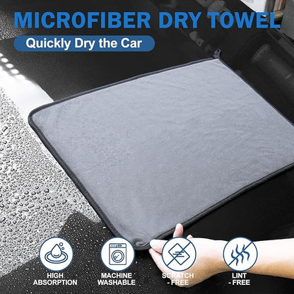 Navona 5 Pack Microfiber Car Drying Towels – Ultra Absorbent, Lint-Free Multi-Purpose Cloths for Car Wash, Bathroom Body Drying, Kitchen Cleaning & Sports Sweat Wiping