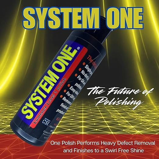System ONE LUMENEX Level 1 Polish | Performs Heavy Defect Removal and Finishes to a Swirl Free Shine | No Silicone Fillers